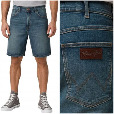 Wrangler FRONTIER SHORT Solar luźne krótkie spodenki jeansowe szorty W33 Wrangler FRONTIER SHORT Solar luźne krótkie spodenki jeansowe szorty W33