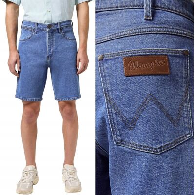 Wrangler FRONTIER SHORT Wave luźne krótkie spodenki jeansowe szorty W36 Wrangler FRONTIER SHORT Wave luźne krótkie spodenki jeansowe szorty W36