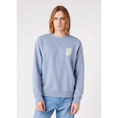 Wrangler GRAPHIC CREW STONE BLUE W6D8HAX4Q 3XL Wrangler GRAPHIC CREW STONE BLUE W6D8HAX4Q 3XL