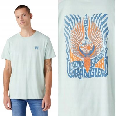 Wrangler GRAPHIC TEE Surf Spray MIĘTOWA BAWEŁNIANA KOSZULKA T-SHIRT LOGO M Wrangler GRAPHIC TEE Surf Spray MIĘTOWA BAWEŁNIANA KOSZULKA T-SHIRT LOGO M