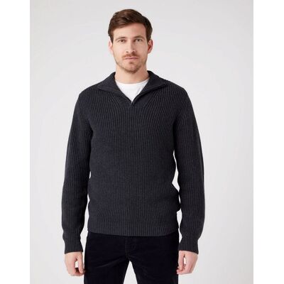 Wrangler Half Zip Knit Męski Sweter Klasyczny Rozpinany Logo Dark Grey W8D0Pjx06-3Xl Wrangler Half Zip Knit Męski Sweter Klasyczny Rozpinany Logo Dark Grey W8D0Pjx06-3Xl