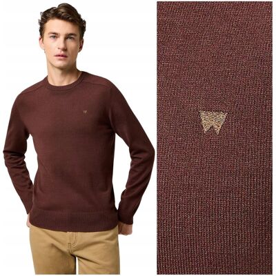 Wrangler KNIT SWEATER Mahogany raglanowy bawełniany męski sweter z wełną M Wrangler KNIT SWEATER Mahogany raglanowy bawełniany męski sweter z wełną M