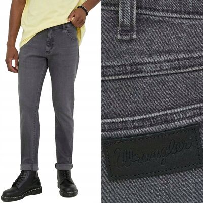 Wrangler Larston Blackout Dopasowane Spodnie Jeansowe Szary Dżins W31 L32 Wrangler Larston Blackout Dopasowane Spodnie Jeansowe Szary Dżins W31 L32