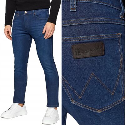 Wrangler Larston Slim Tapered The Bullseye Dopasowane Ciemny Dżins W34 L32 Wrangler Larston Slim Tapered The Bullseye Dopasowane Ciemny Dżins W34 L32