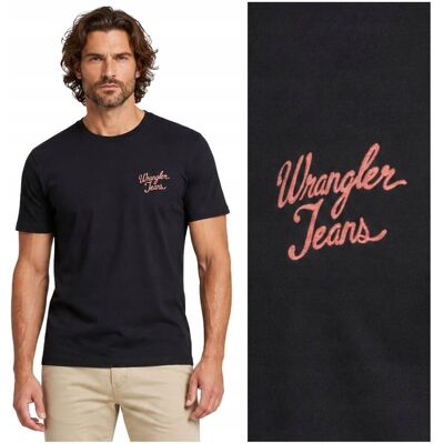 Wrangler LOGO TEE czarna koszulka bawełniana męska t-shirt małe logo 3XL Wrangler LOGO TEE czarna koszulka bawełniana męska t-shirt małe logo 3XL