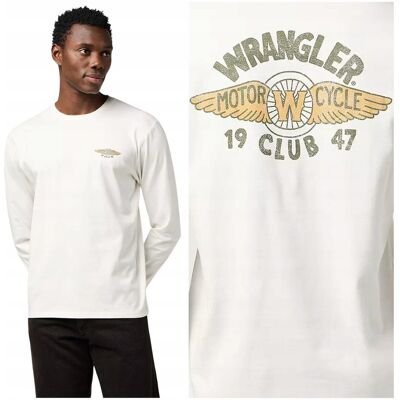 Wrangler Longsleeve Americana Tee White bawełniana koszulka długi rękaw S Wrangler Longsleeve Americana Tee White bawełniana koszulka długi rękaw S