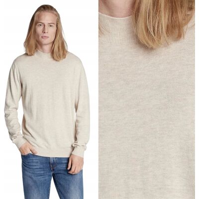 Wrangler SEASONAL KNIT Oat Mele LEKKI BEŻOWY SWETEREK Z WEŁNĄ REGULAR L Wrangler SEASONAL KNIT Oat Mele LEKKI BEŻOWY SWETEREK Z WEŁNĄ REGULAR L