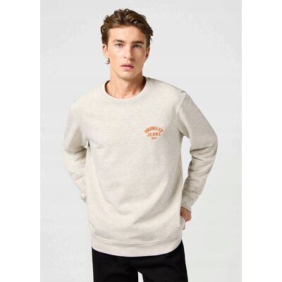 Wrangler SMALL LOGO CREW OAT MELEE 112364090 S Wrangler SMALL LOGO CREW OAT MELEE 112364090 S