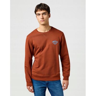 Wrangler SMALL LOGO CREW SMOKED PAPRIKA 112364093 S Wrangler SMALL LOGO CREW SMOKED PAPRIKA 112364093 S