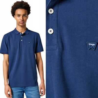 Wrangler Ss Polo Navy Granatowa Bawełniana Polówka Polo Logo Regular M Wrangler Ss Polo Navy Granatowa Bawełniana Polówka Polo Logo Regular M