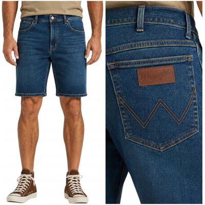 Wrangler Texas Shorts krótkie ciemne spodenki jeansowe szorty W32 Wrangler Texas Shorts krótkie ciemne spodenki jeansowe szorty W32