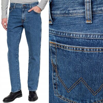 Wrangler TEXAS Vintage Stonewash DżINS spodnie jeansowe bez streczu W34 L32 Wrangler TEXAS Vintage Stonewash DżINS spodnie jeansowe bez streczu W34 L32