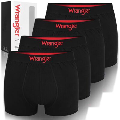 Wrangler Zestaw Bokserki Męskie 22055 Czarny Bawełna 4 pak Rozmiar M Wrangler Zestaw Bokserki Męskie 22055 Czarny Bawełna 4 pak Rozmiar M