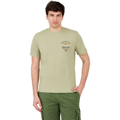 Aeronautica Militare Zielony Bawełniany Męski T-Shirt Short Sleeve M Aeronautica Militare Zielony Bawełniany Męski T-Shirt Short Sleeve M