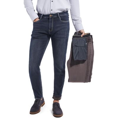 Inny producent Jeansy Męskie Termiczne Ocieplane Polarowe Wygodne Granatowe 33w/32l Inny producent Jeansy Męskie Termiczne Ocieplane Polarowe Wygodne Granatowe 33w/32l