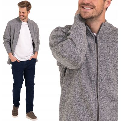 Sweter Męski Ciepły Miękki Bawełniany Ze Stójką Zapinany Na Zamek Moraj Xxl Light Grey Sweter Męski Ciepły Miękki Bawełniany Ze Stójką Zapinany Na Zamek Moraj Xxl Light Grey