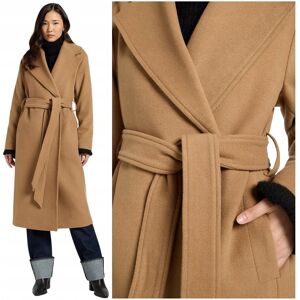 Lee WOOL COAT Dark Camel długi karmelowy płaszcz wełniany damski M