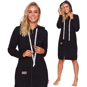 Szlafrok damski z kapturem DOCTOR NAP 4136 black M Szlafrok damski z kapturem DOCTOR NAP 4136 black M