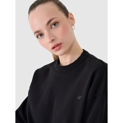Bluza dresowa uniseks nierozpinana bez kaptura 4FWSS25TSWSU1546-20S Czarny Roz. XS Bluza dresowa uniseks nierozpinana bez kaptura 4FWSS25TSWSU1546-20S Czarny Roz. XS