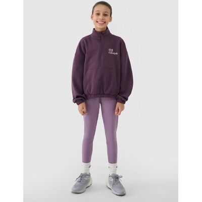 Bluza dziewczęca dresowa nierozpinana bez kaptura 4FJRSS25TSWSF2058-50S Fioletowy Roz. 122 Bluza dziewczęca dresowa nierozpinana bez kaptura 4FJRSS25TSWSF2058-50S Fioletowy Roz. 122