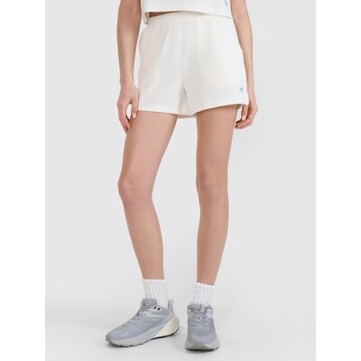 Spodenki dresowe z waflowej dzianiny damskie 4FWSS25TSHOF531-11S Biały Roz. XS Spodenki dresowe z waflowej dzianiny damskie 4FWSS25TSHOF531-11S Biały Roz. XS