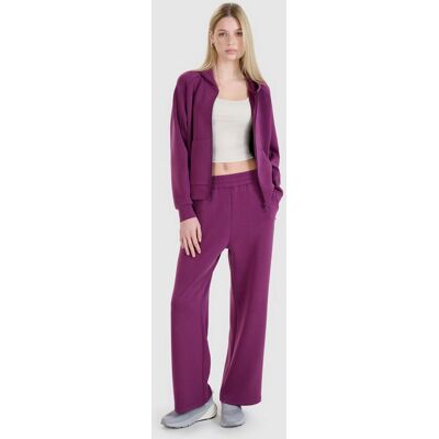 Spodnie damskie dresowe z modalem z szerokimi nogawkami 4FWSS25TTROF1011-50S Fioletowy Roz. XXL Spodnie damskie dresowe z modalem z szerokimi nogawkami 4FWSS25TTROF1011-50S Fioletowy Roz. XXL