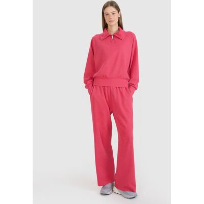 Spodnie oversize z szerokimi nogawkami damskie 4FRSS25TTROF1396-54S Różowy Roz. XL Spodnie oversize z szerokimi nogawkami damskie 4FRSS25TTROF1396-54S Różowy Roz. XL