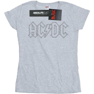 AC/DC Bawełniana Koszulka Damska / Damska Z Czarnym Konturem Logo (S (52-55 Cm) / Jasnoszary) AC/DC Bawełniana Koszulka Damska / Damska Z Czarnym Konturem Logo (S (52-55 Cm) / Jasnoszary)