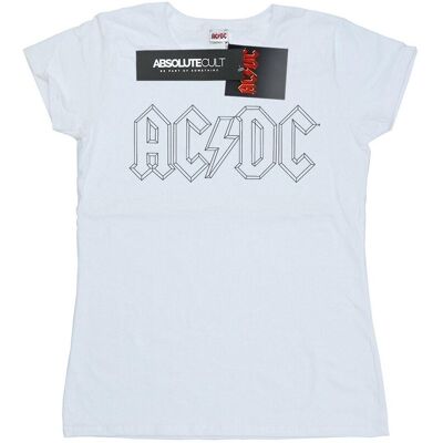 AC/DC Bawełniana Koszulka Damska / Damska Z Czarnym Konturem Logo (XL 8,5-9 / Ciepły Biały) AC/DC Bawełniana Koszulka Damska / Damska Z Czarnym Konturem Logo (XL 8,5-9 / Ciepły Biały)