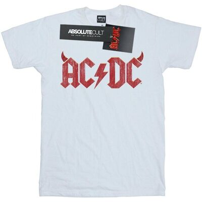 AC/DC Damska Bawełniana Koszulka Boyfriend Z Logo Horns (XXXXXS / Ciepły Biały) AC/DC Damska Bawełniana Koszulka Boyfriend Z Logo Horns (XXXXXS / Ciepły Biały)