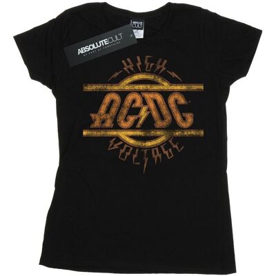AC/DC Damska Bawełniana Koszulka Wysokiego Napięcia (S (52-55 Cm) / Czarny) AC/DC Damska Bawełniana Koszulka Wysokiego Napięcia (S (52-55 Cm) / Czarny)