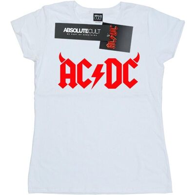 AC/DC Damska Bawełniana Koszulka Z Logo Horns (XXL (193cm) / Ciepły Biały) AC/DC Damska Bawełniana Koszulka Z Logo Horns (XXL (193cm) / Ciepły Biały)