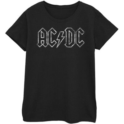 AC/DC Damska Bawełniana Koszulka Z Poszarpanym Logo (S (52-55 Cm) / Czarny) AC/DC Damska Bawełniana Koszulka Z Poszarpanym Logo (S (52-55 Cm) / Czarny)