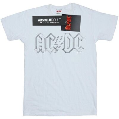 AC/DC Damska / Damska Czarna Bawełniana Koszulka Boyfriend Z Logo Konturu (S (52-55 Cm) / Ciepły Biały) AC/DC Damska / Damska Czarna Bawełniana Koszulka Boyfriend Z Logo Konturu (S (52-55 Cm) / Ciepły Biały)