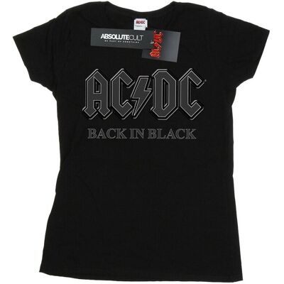 AC/DC Koszulka Damska / Damska Back In Black Boyfriend Fit Cotton T-Shirt (XL 8,5-9 / Czarny) AC/DC Koszulka Damska / Damska Back In Black Boyfriend Fit Cotton T-Shirt (XL 8,5-9 / Czarny)