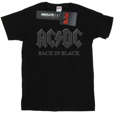 AC/DC Koszulka Damska / Damska Back In Black Cotton Boyfriend T-Shirt (3XL / Czarny) AC/DC Koszulka Damska / Damska Back In Black Cotton Boyfriend T-Shirt (3XL / Czarny)