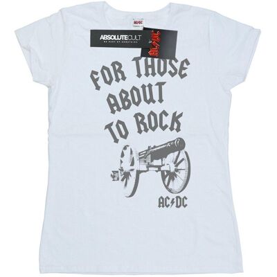 AC/DC Koszulka Damska / Damska Dla Tych, Którzy Chcą Rockować Cannon Cotton T-Shirt (L / Ciepły Biały) AC/DC Koszulka Damska / Damska Dla Tych, Którzy Chcą Rockować Cannon Cotton T-Shirt (L / Ciepły Biały)