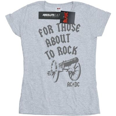 AC/DC Koszulka Damska / Damska Dla Tych, Którzy Chcą Rockować Cannon Cotton T-Shirt (S (52-55 Cm) / Jasnoszary) AC/DC Koszulka Damska / Damska Dla Tych, Którzy Chcą Rockować Cannon Cotton T-Shirt (S (52-55 Cm) / Jasnoszary)