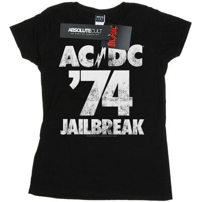 AC/DC Koszulka Damska / Damska Jailbreak 74 Cotton T-Shirt (XXL (193cm) / Czarny) AC/DC Koszulka Damska / Damska Jailbreak 74 Cotton T-Shirt (XXL (193cm) / Czarny)