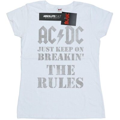AC/DC Koszulka Damska / Damska Just Keep On Breaking The Rules Cotton T-Shirt (L / Ciepły Biały) AC/DC Koszulka Damska / Damska Just Keep On Breaking The Rules Cotton T-Shirt (L / Ciepły Biały)
