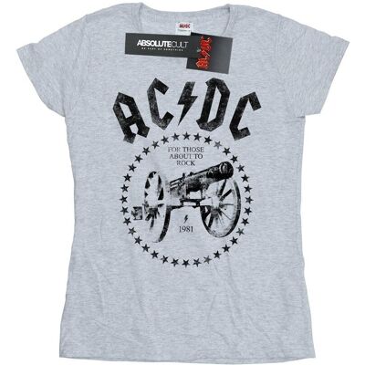 AC/DC Koszulka Damska / Damska We Salute You Cannon Cotton T-Shirt (L / Jasnoszary) AC/DC Koszulka Damska / Damska We Salute You Cannon Cotton T-Shirt (L / Jasnoszary)