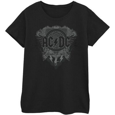 AC/DC Koszulka Damska / Damska Z Czarnej Bawełny Lodowej (XXL (193cm) / Czarny) AC/DC Koszulka Damska / Damska Z Czarnej Bawełny Lodowej (XXL (193cm) / Czarny)