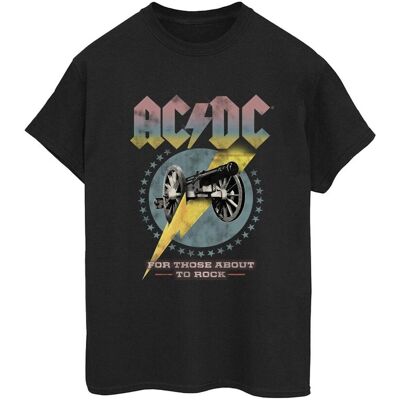 ACDC Koszulka Damska / Damska For Those About To Rock Cotton Boyfriend T-Shirt (L / Czarny) ACDC Koszulka Damska / Damska For Those About To Rock Cotton Boyfriend T-Shirt (L / Czarny)