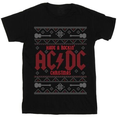 ACDC Koszulka Damska / Damska Have A Rockin Christmas Cotton Boyfriend T-Shirt (XXXXS / Czarny) ACDC Koszulka Damska / Damska Have A Rockin Christmas Cotton Boyfriend T-Shirt (XXXXS / Czarny)