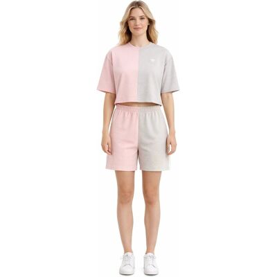 Adidas KRÓTKA BLUZKA DWA KOLORY BAWEŁNIANA GŁADKA SZARY RÓŻOWY M 1I3A Adidas KRÓTKA BLUZKA DWA KOLORY BAWEŁNIANA GŁADKA SZARY RÓŻOWY M 1I3A