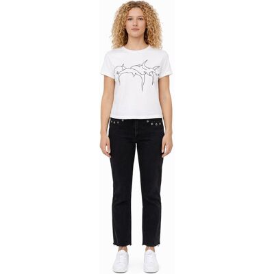 ALLSAINTS BIAŁY T-SHIRT DAMSKI Z HAFTEM I KRÓTKIM RĘKAWEM M I3A ALLSAINTS BIAŁY T-SHIRT DAMSKI Z HAFTEM I KRÓTKIM RĘKAWEM M I3A