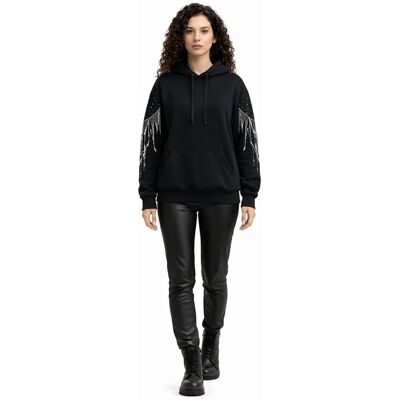 Inny producent ALLSAINTS CZARNA BLUZA Z KAPTUREM Z DŻETAMI I FRĘDZLAMI M 1I4A Inny producent ALLSAINTS CZARNA BLUZA Z KAPTUREM Z DŻETAMI I FRĘDZLAMI M 1I4A