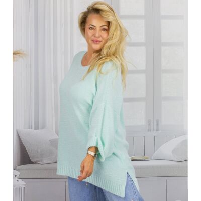 Agrafka Asymetryczny pastelowy sweter oversize luźny miękki Agrafka Asymetryczny pastelowy sweter oversize luźny miękki