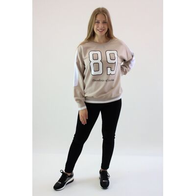 No name Bawełniana bluza ze ściągaczem 89 Beżowa UNI No name Bawełniana bluza ze ściągaczem 89 Beżowa UNI