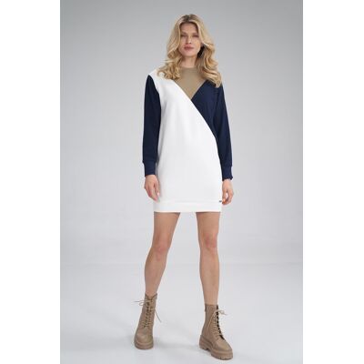 FIGL Bawełniana SUKIENKA bluza bez kaptura Beż-Granat-Ecru S/M FIGL Bawełniana SUKIENKA bluza bez kaptura Beż-Granat-Ecru S/M